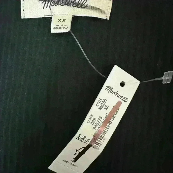 Madewell *Black* Square-Neck Long-Sleeve Crop Tee in Sleekhold Size XS - Picture 4 of 7